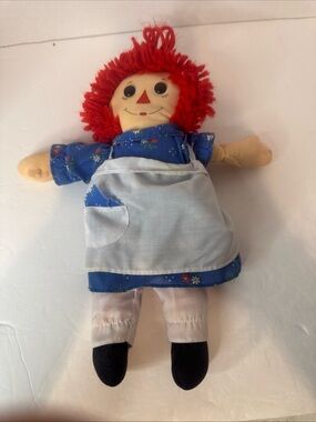 PLAYSKOOL Raggedy Ann Doll 12" Flower Dress Apron Bloomers 1987 VINTAGE